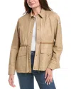 Moncler Saulon Cotton Blend Field Jacket In Neutral
