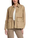 Moncler Saulon Cotton Blend Field Jacket In Neutral