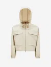 Moncler Sauvan Parka Jacket In Beige