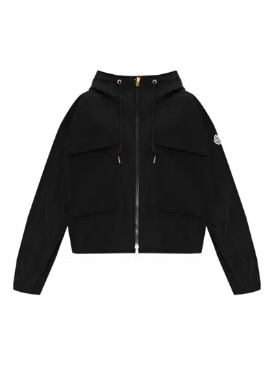 Moncler Sauvan Hooded Short Parka Clothing In Black
