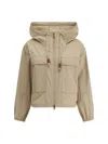 Moncler Beige Polyester Blend Sauvan Jacket In Neutral