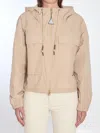 Moncler Sauvan Short Parka In Brown