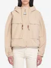 Moncler Sauvan Short Parka In Brown