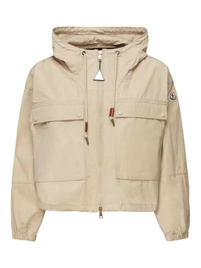 Moncler Sauvan Parka With Hood In Sand