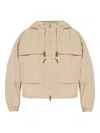Moncler Sauvan Short Parka In Brown