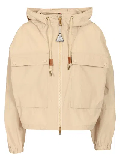 Moncler Sauvan Short Parka Jackets Beige