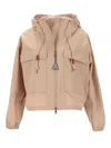 Moncler Sauvan Short Parka In Sand