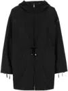 Moncler Saverne Polyester Jacket Drawstring Waist In Black