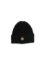 Moncler Ribbed-knit Wool Beanie In Black