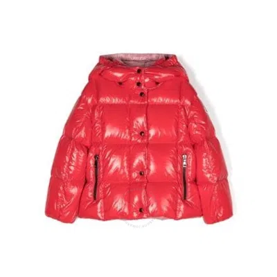 Moncler Scarlet Parana Hooded Padded Jacket In Red