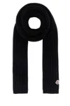 Moncler Textured Wool Blend Scarf Accessory In Black