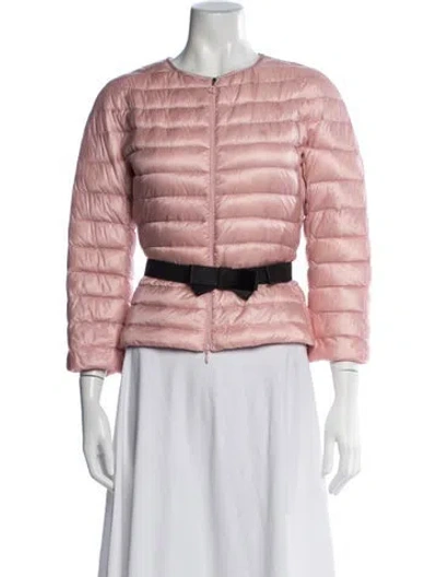 Pre-owned Moncler Schaal Giubbotto Nylon Down Jacket In Pink