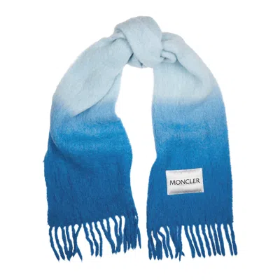 Moncler Sciapra Blue Dégradé Textured-knit Scarf