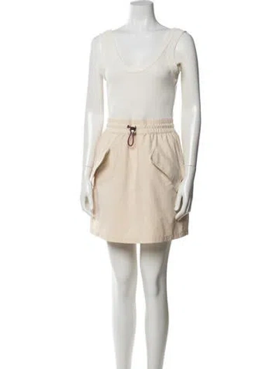 Pre-owned Moncler Scoop Neck Mini Dress In Neutral