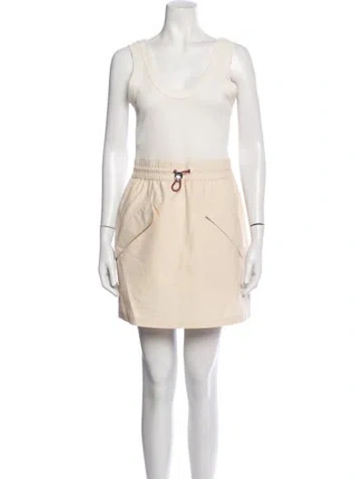 Pre-owned Moncler Scoop Neck Mini Dress In Neutrals