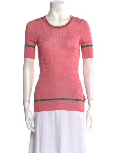 Pre-owned Moncler Scoop Neck Sweater In Pink