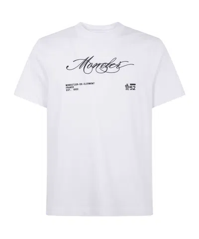 MONCLER EMBROIDERED LOGO COTTON T-SHIRT
