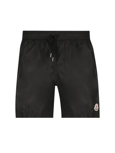 Moncler 'boxer Mare' Black Polyamide Swimsuit