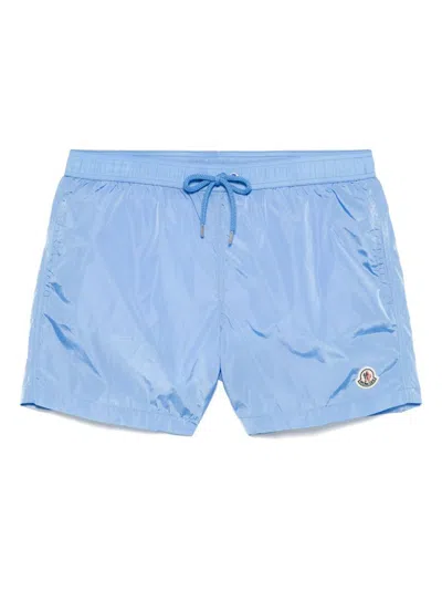 Moncler Archive Branding Swimshorts In Blue