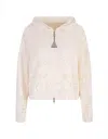 Moncler Sebaste Pattern Perforated Hooded Jacket In Bianco