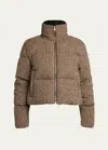 Moncler Seboune Appliquéd Checked Wool-blend Tweed Down Jacket In Miscellaneous