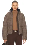 Moncler Seboune Appliquéd Checked Wool-blend Tweed Down Jacket In Beige