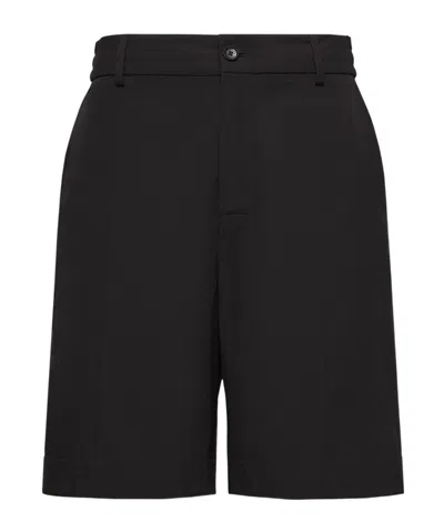 Moncler Seersucker Shorts In Black