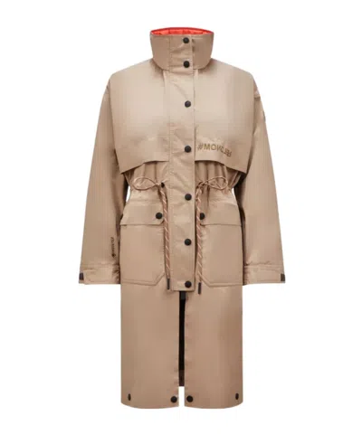 Moncler Seigne Parka Coat In Khaki
