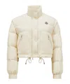 Moncler Selle Logo Patch Zipped Jacket In White