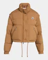 Moncler Selle Puffer Jacket With Zip-off Sleeves In Medium Beige