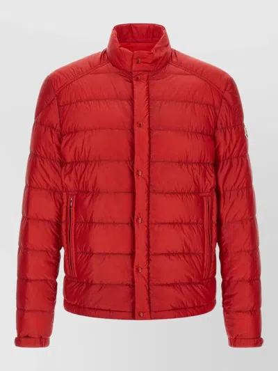 Moncler Selves Down Jacket High Collar Pockets In Multi