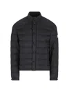 Moncler Blue Quilted Jacket In Black