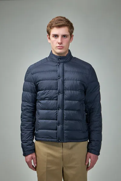 Moncler Selves Short Down Jacket In Blue