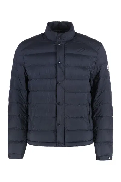Moncler Selves Snap Button Fastening Down Jacket In Blue