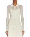 Moncler Long-sleeve Ribbed Polo Shirt In White