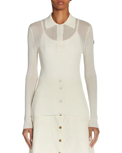 MONCLER SEMI SHEER POLO TOP