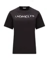 Moncler Logo Embroidered Crewneck T-shirt In Black