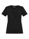 Moncler Logo Rhinestone T Shirt In Black