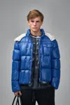 Moncler Serfanto Hooded Puffer Jacket In Blue
