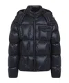 Moncler Padded Hooded Coat With Flap Pocket In Black