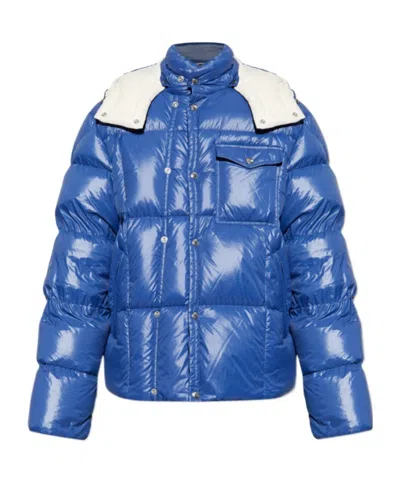 Moncler Serfanto Hooded Puffer Jacket In Blue
