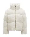 Moncler Sergura Logo-patch Shearling Jacket In White