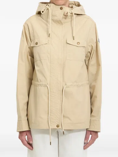 Moncler Serin Drawstring-waist Parka In Brown