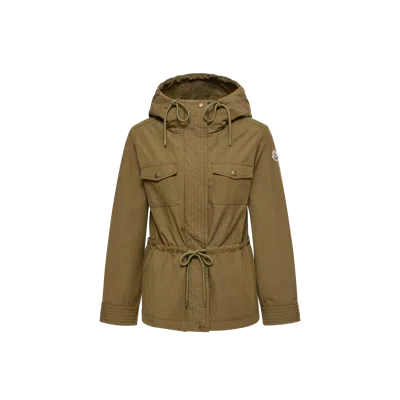 Moncler Serin Hooded Cotton Blend Parka In Multi