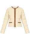 Moncler Serinde Leather-trimmed Quilted Wool-blend Bouclé Down Jacket