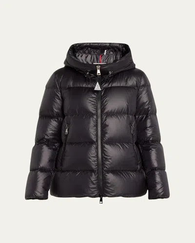 Moncler Seritte A-line Short Down Jacket In Black