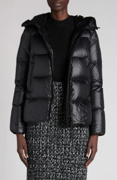 Moncler Serittes Down Hooded Jacket In Black
