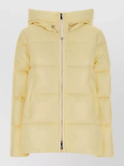 Moncler Serittes Lightweight Hooded Nylon Down Jacket In Yellow