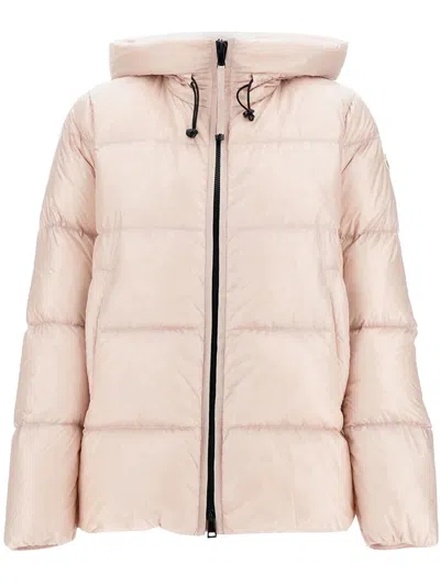 Moncler Puffer Jacket Featuring Adjustable Hood In Pink