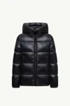Moncler Serittes Short Down Jacket With Hood In Black